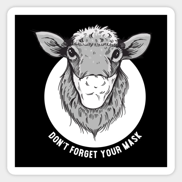 Don't Forget Your Mask Sheep Sticker by UNDERGROUNDROOTS